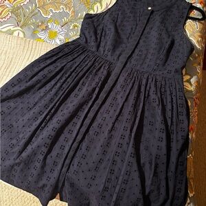 J. Crew Navy Eyelet Mini Dress